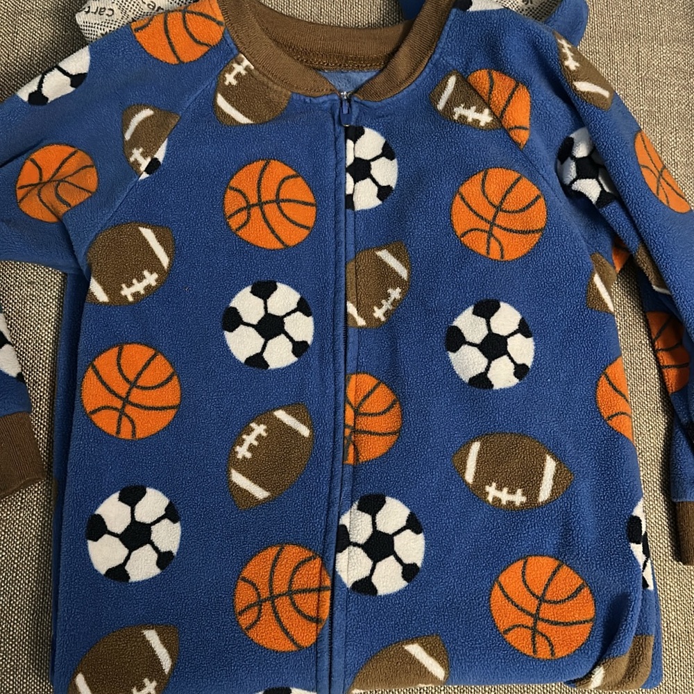 Carter's Blue Sports Themed Footie